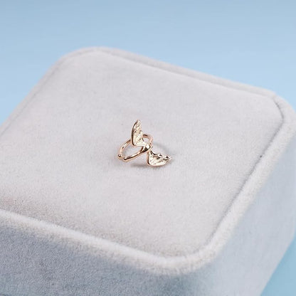 Gothic Bat Cuff Earrings Gold Bat