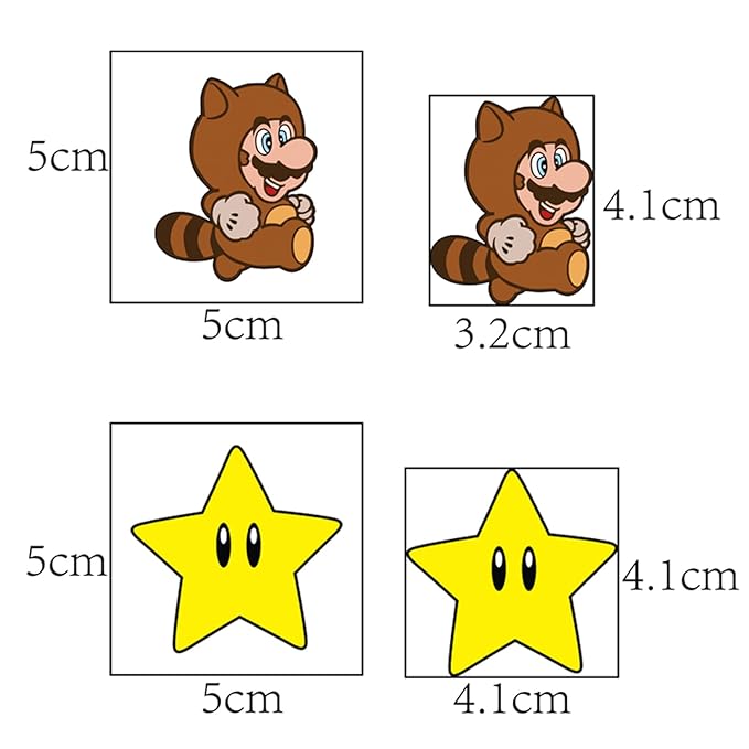 20 Sheets Super Mario Temporary Tattoos for Kids, Christmas Rewards