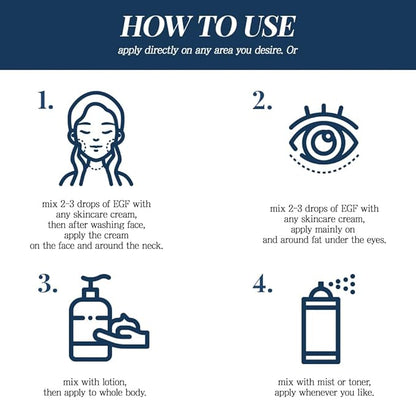 EGF Serum Epidermal Growth Factor 1.7 Fl. Oz. / 50ml / face serum cosmetic ingredients for skin serum korean egf growth factor egf ample after microneedling