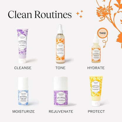 LilyAna Naturals Vitamin C Serum for Face with Hyaluronic Acid and Vitamin E, Anti Aging Serum, Reduces Age Spots and Sun Damage, Promotes Collagen and Elastin (1oz)