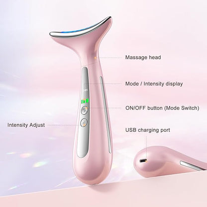 Facial and Neck Massager for Face, Neck & Eye - Skin Lifting & Firming - Wrinkle & Dark Circle Reducer - at Home Skin Care Face Sculpting Tool and Neck Massager