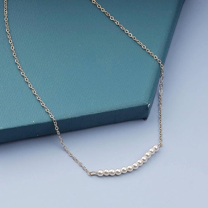 Boho Pearl Pendant Necklace Gold Pearl