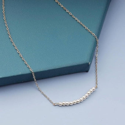 Boho Pearl Pendant Necklace Gold Pearl