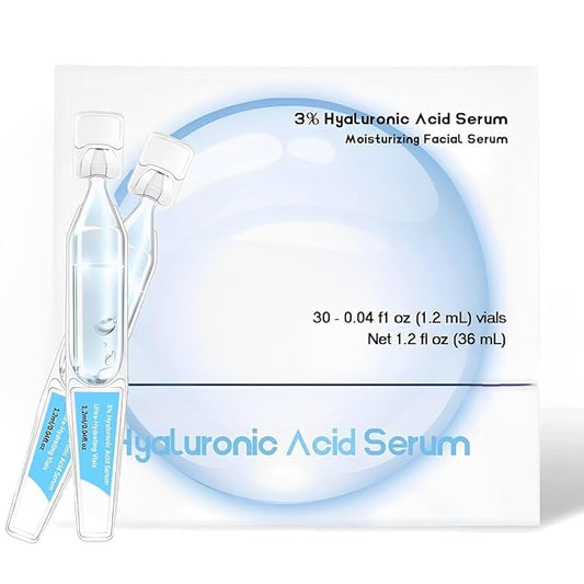 30pcs 3% Hyaluronic Acid Serum Ultra-Hydrating Vials, Hyaluronic Acid Tubes, Ultra Hyaluronic Acid Tubes, 3% Glass Skin Ultra-Hydrating Serum