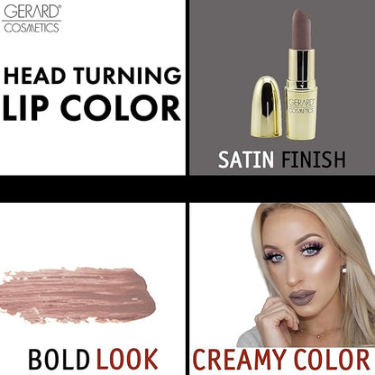 Gerard Cosmetics Lipstick Mystic Moon | Grey Mauve Lipstick with Luxe Satin Finish | Highly Pigmented, Smooth Formula with Hydrating Ingredients | Long Lasting | Cruelty Free & Made in USA