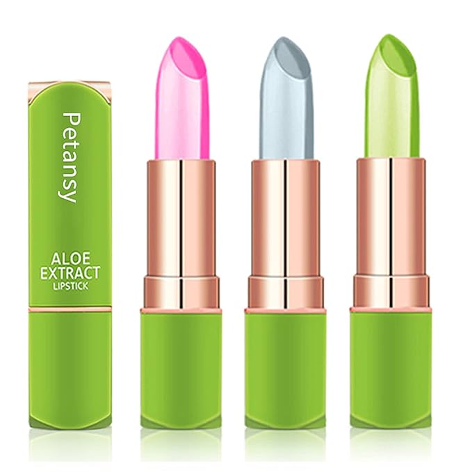 Petansy 3 Packs Aloe Vera Lipstick, Lips Moisturizer Long