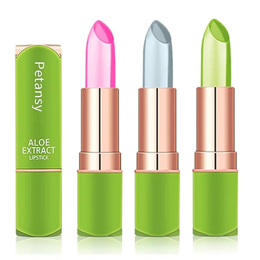 Petansy 3 Packs Aloe Vera Lipstick, Lips Moisturizer Long
