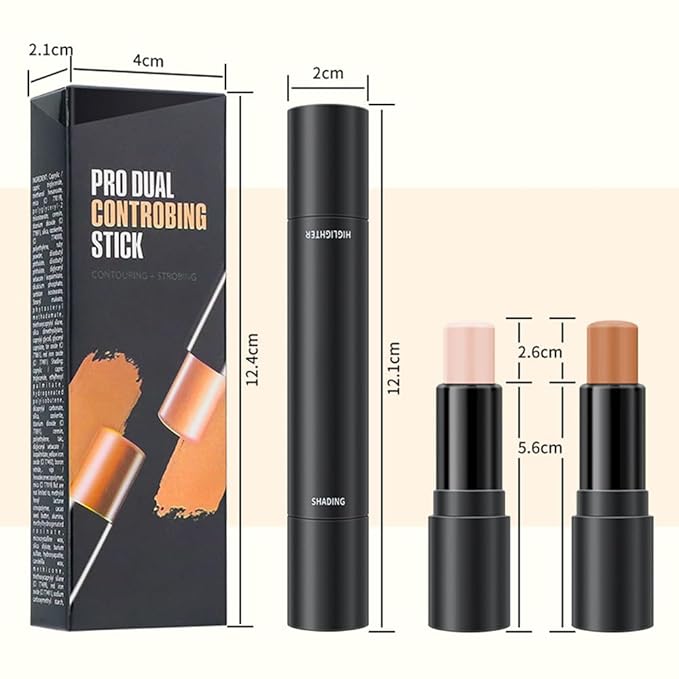 2 Colors Cream Contour Sticks Makeup Kit, Primer