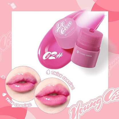 Tinted Lip Balm, Twist Dispenser Hydrating Lip Gloss, Lightweight, Shiny Melting Lip Gloss, Comfortable, Non-Sticky, Lip Mask Friendly(02#)