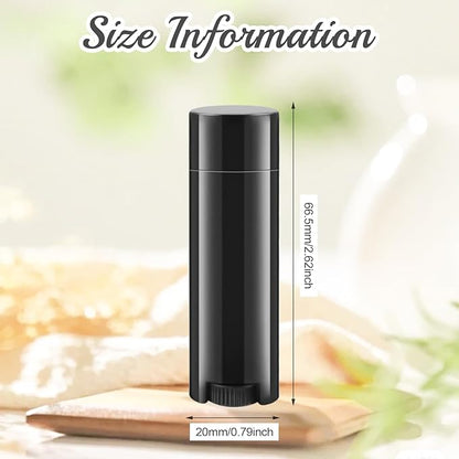 50 Pack 5ml Empty Lip Balm Tubes Refillable Lip Balm Containers DIY Plastic Lipstick Tubes Lip Gloss Balm Holder (black)