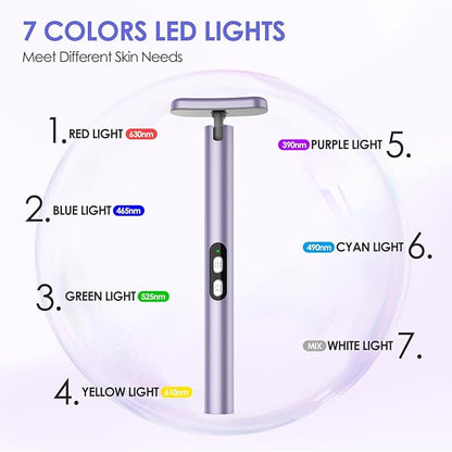Led-Face-Wand-Light, Red Light Therapy for Face & Body Beauty Wand, Facial Massager for Face and Neck Tool for Skin Care Tool at Home (Purple)