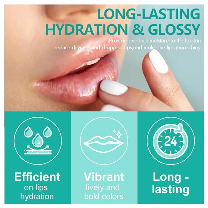 2 Colors Hydrating Lip Gloss,Lip Plumper Gloss,Moisturizing Glossy Hydrating