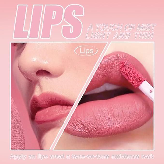 3Pcs Deep Fuchsia Matte Velvet Lipgloss Set,Dark Brown Lipgloss