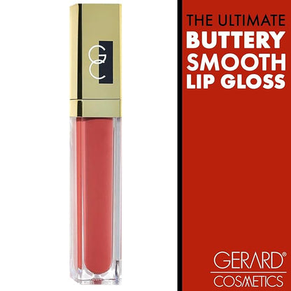 Gerard Cosmetics Color Your Smile Lip Gloss - Passion | Moisturizing Lip Gloss with Mirror and LED Light | Super Pigmented | Shiny Finish | Nude Lip Color | Cruelty Free and Made in USA