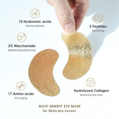 Sweet Dreams Collagen Glow Gold Eye Masks under eye patches for puffy eyes + Sweet Dreams Vanilla Lip Mask