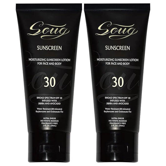 Sunscreen Black Girl, Sunscreen for black skin,Face & Body Moisturizing Sunscreen SPF 30, Black Gir'l Sunscreen for black women kids,Sunscreen no white cast 2PCS
