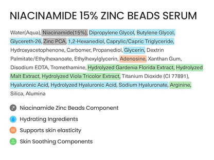 FRANKLY Niacinamide 15% & Zinc Beads Serum: Acne & Dark Spots Care, Oil Control, Even Skin Texture & Glow | Vegan & Cruelty-Free | Non-Comedogenic All skin types Korean Skincare | 1.01 fl.oz