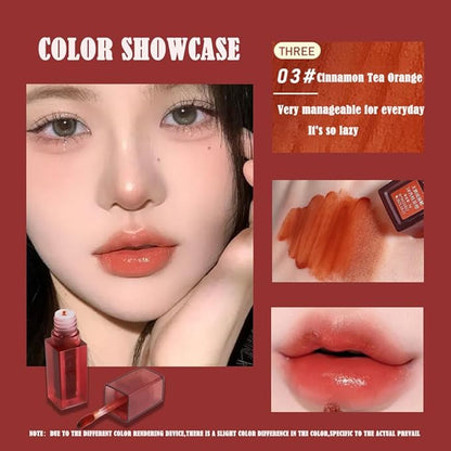 Smooth Luster Lip Glaze, Lightweight Moisturizing,High Impact Lip Color, Full Coverage Lip Makeup, Long Lasting Waterproof Moisturizer Lip Glaze (Cinnamon Tea Orange)