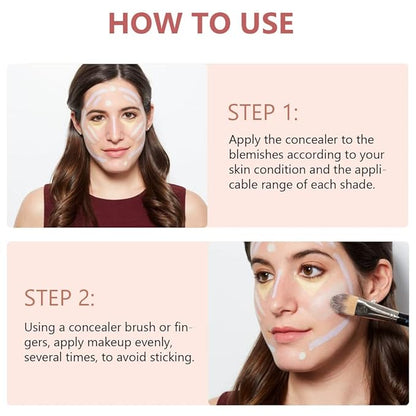6 Color Correcting Concealer Palette With Concealer Brush,