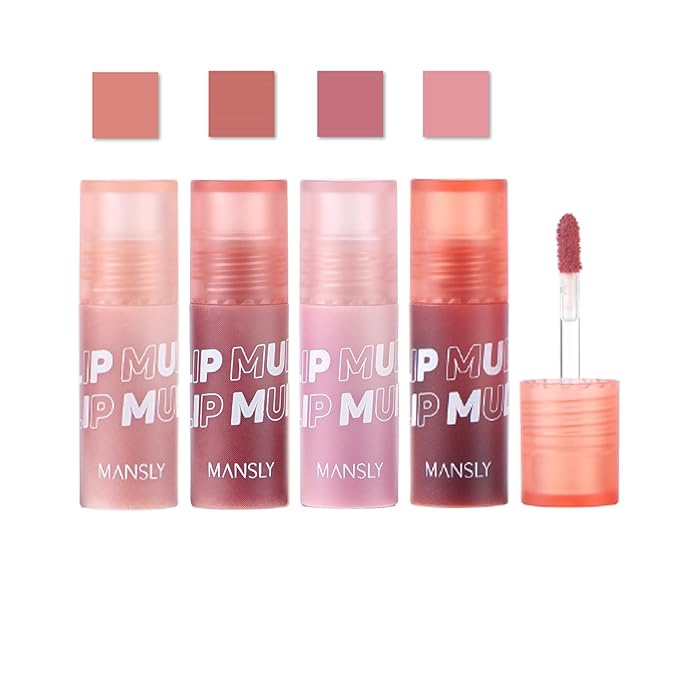 Matte Ink Lip Tint Stain, Lip Mud, Lasting Non-Stick Cup Matt Lip Gloss, Korean Liquid Lipcolor Makeup, Cheeky, Rose Nude Lipstick for Women (B16# Powdery Rice)