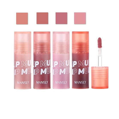 Matte Ink Lip Tint Stain, Lip Mud, Lasting Non-Stick Cup Matt Lip Gloss, Korean Liquid Lipcolor Makeup, Cheeky, Rose Nude Lipstick for Women (B16# Powdery Rice)