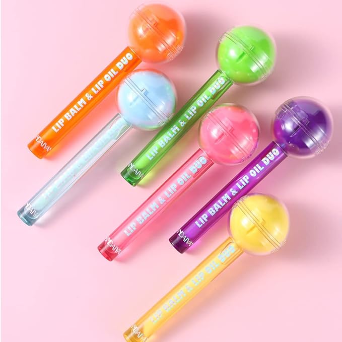 Tinted Lip Balm Lollipop Lip Gloss, (Purple)