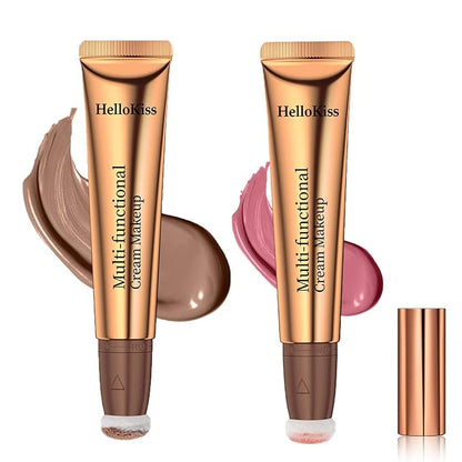 Contour Beauty Wand,Liquid Blush Wand,Face Contouring with Cushion Pink Blush