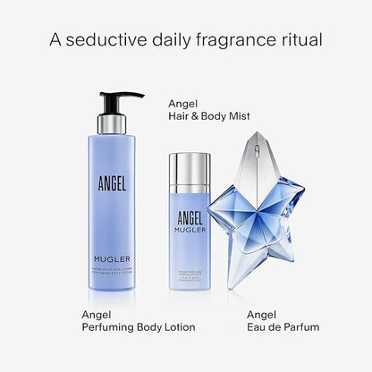 Mugler Angel - Body Lotion - Floral & Woody - Women's Scented Moisturizer - With Peony, Praline, and Wood Accord- 6.7 Fl Oz