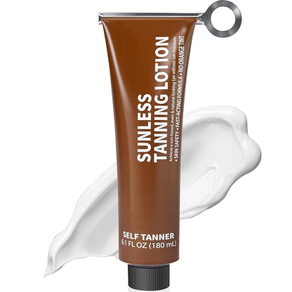 Self Tanning Lotion, Tube Squeezer Reusable for Easy Use, Body Hydrating Self Tanning Cream, Streak-Free, Fake Tan & Quick Tan for Natural-Looking Bronzer Glow for Women & Men