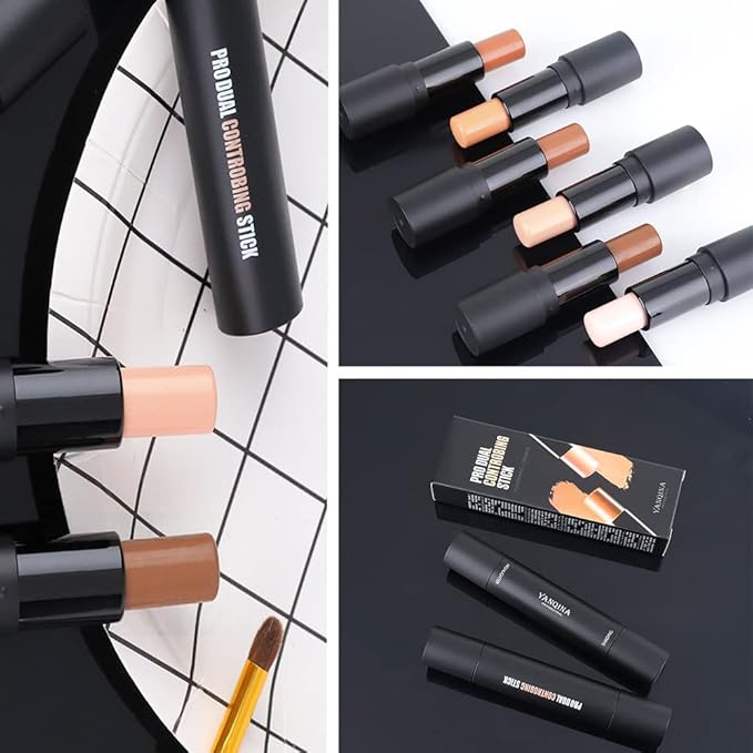 2 Colors Cream Contour Sticks Makeup Kit, Primer