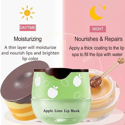 1PCS Lip Balm Honey Pot,Honey/Apple Lime Lime)