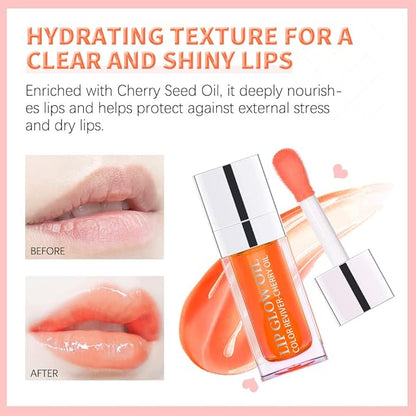 2 Pcs Hydrating Lip Gloss Oil, Moisturizing Lip Hydrating