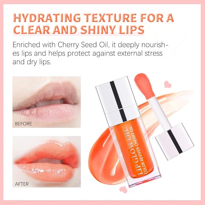 2 PCS Plumping Lip Oil,Hydrating Lip Gloss Oil,Long Plumping