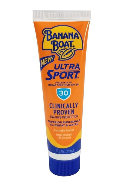 Banana Boat Sport Performance Sunscreen Lotion 30 SPF, 1 oz, Fishbowl 24 count each (Value Pack of 2)