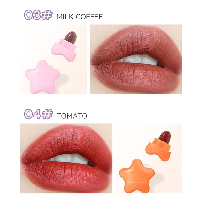 6-Color Mini Matte Color Star Capsule Lipstick set. Long