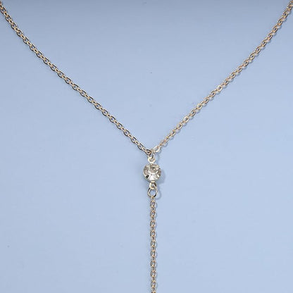 Boho Crystal Y Drop Necklace Choker Gold Long