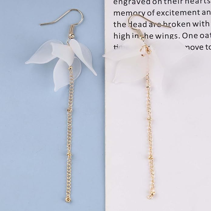 Vintage Acrylic Flower Petal Drop Earrings