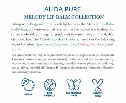 Melody Lip Balm Collection, Vegan Lip Lips,