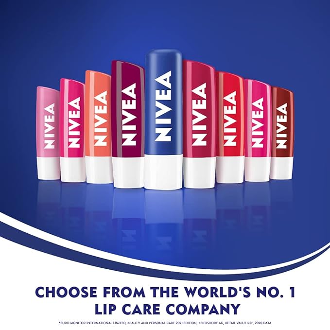 NIVEA Lip Balm, Pomegranate Shine, 4.8g Pomegranate