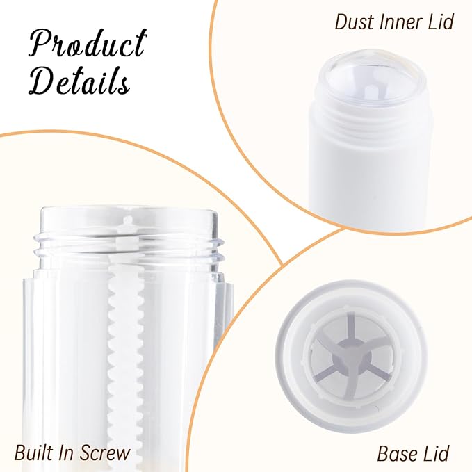 12 Pieces 15g White Plastic Deodorant Tubes,Lipstick