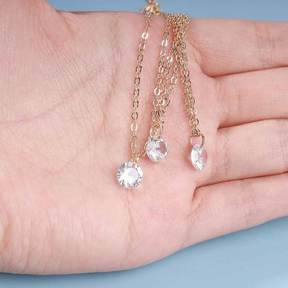 Boho Layered Crystal Necklace Choker Gold Bezel Pendant