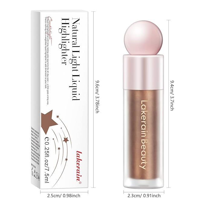 Liquid Highlighter Makeup, Natural Silky Shimmer Finish Liquid Gold Shimmer)