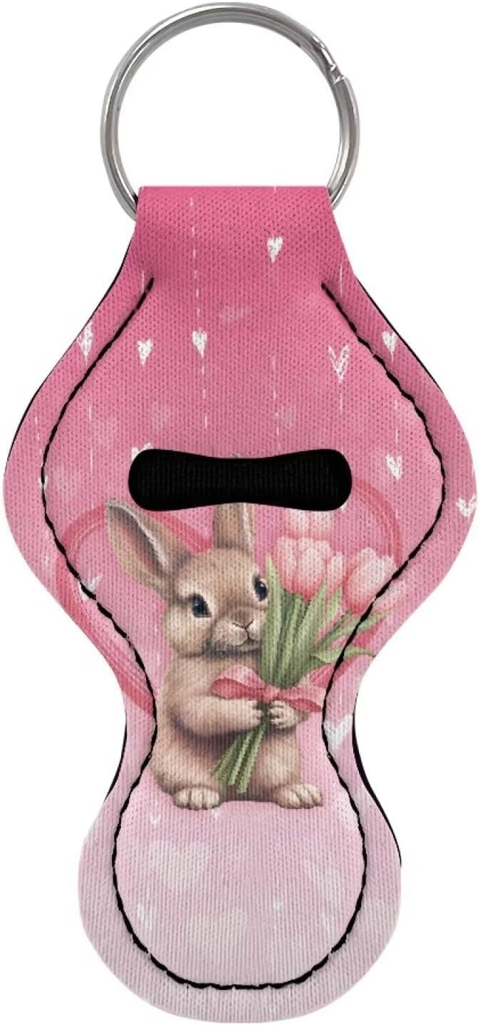 Chapstick Holder Keychain for Lipstick Lip Girls