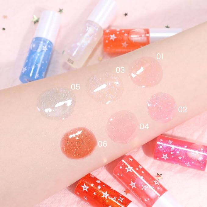 evpct 6Pcs Glossy Hydrating Lip Oil Lip Gloss Glossy