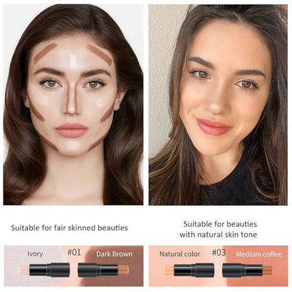 2 Colors Cream Contour Sticks Makeup Kit, Primer