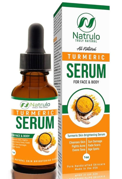 Turmeric Serum for Face & Body - All Natural Turmeric Skin Brightening Serum for Spots - Turmeric Facial Repair Serum Cleanses Skin, Fights Acne, Evens Tone, Minimizes Pores - Pure Turmeric Oil
