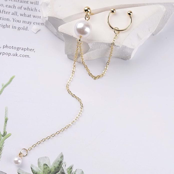 Vintage Long Pearl Drop Earrings Pearl