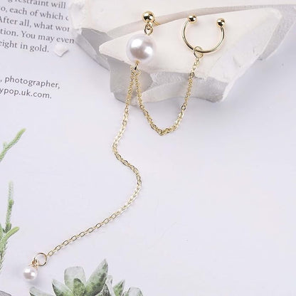 Vintage Long Pearl Drop Earrings Pearl