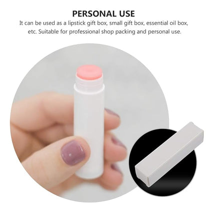 EXCEART Lipstick Pack Box 50 Pcs Lip Gloss Tubes Kraft Paper Packaging Boxes Lipstick Storage Boxes Lip Balm Wrapping Box (White) Paper Essential Oil Box
