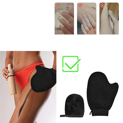 Self Tanning Mitt Applicator Kit, Self Tan Glove, Face Tan Mitt, Back Lotion Applicator, Exfoliating Glove for Self Tanner Fake Bake Tan